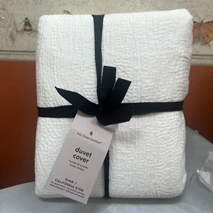 WESTELM TENCEL BAUMWOLLMATRATZE BETTDECKE FROST WEISS KÖNIG/CAL KING & 2 King Shams - Bild 1 von 10
