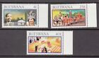1977 Botswana Queen Elizabeth 11 Silver Jubilee set of 3 mint stamps.