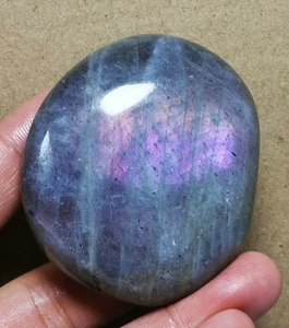 Raw NATURAL Rainbow Purple labradorite sphere Palm stone QUARTZ CRYSTAL Healing - Picture 1 of 10