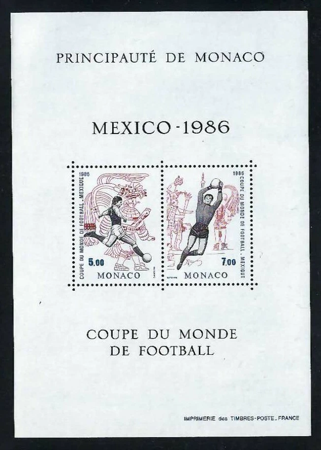 Mónaco - 1986 S/S Copa MNH Campeonato de Fútbol México '86 Deportes Foto 1 de 1