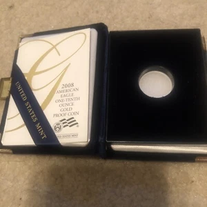 2008 American Gold Eagle $5 one-tenth ounce proof Package Only No Coin - Picture 1 of 2