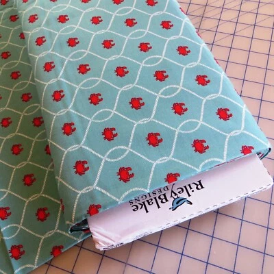 20" Long,  Happy Crabs On Seafoam -Riley Blake $3.99 Ships ANY Amount Of Fabric - Image 1 of 4