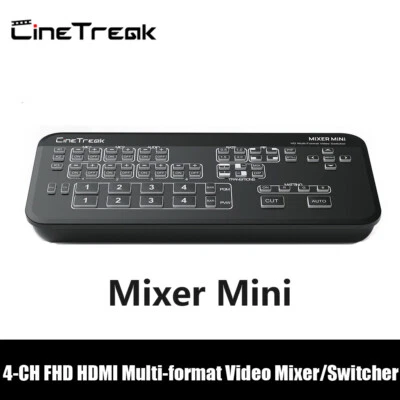 CineTreak Mixer Mini 4-CH HDMI Live Streaming Video Swithcer Multiview Recording - Image 1 of 4