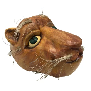 Maschera arancione vintage Felipe Horta arte da parete To'cuaro Messico firmata - Foto 1 di 12