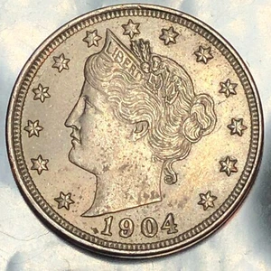 1904 LIBERTY V NICKEL #77Z - Foto 1 di 14