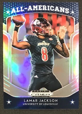 2019 Panini Prizm Lamar Jackson Silver Prizm All Americans Draft - Image 1 of 2