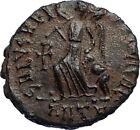 ARCADIUS Authentic 383AD Ancient Roman Coin w VICTORY ANGEL & CHI-RHO i67188