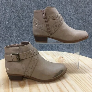 So Boots Womens Youth Girls 2 M Scheana Stone Ankle Booties Heels Brown  Zip - Picture 1 of 19