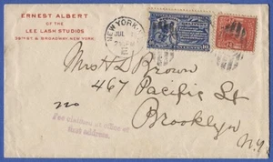 US 1905 2c Wash. Shield + 10c Special Delivery on Cover, NYC to Brooklyn NY - Picture 1 of 2