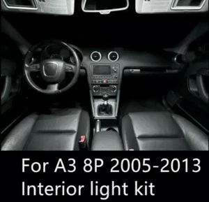 KIT LED INTERNI AUDI A3 8P 8PA COMPLETO CONVERSIONE LED NO ERROR CANBUS 6000K - Foto 1 di 5