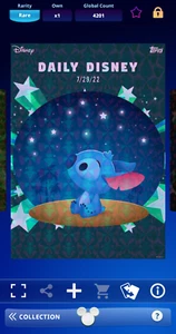 Topps Disney Coleccionar DIGITAL Diario 29 de Julio Puntada Refractor Surf Observación de Estrellas - Imagen 1 de 3
