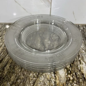 6 Vintage Beverly von Fostoria 8 3/8" Klar Geätzt Mundgeblasen Glas Mittagessen Teller 🇺🇸 - Bild 1 von 24