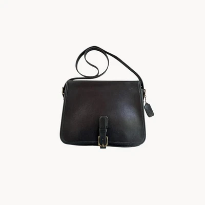 复古蔻驰黑色马鞍扣袋美国纽约中号单肩包 — 第 1/4 张图片