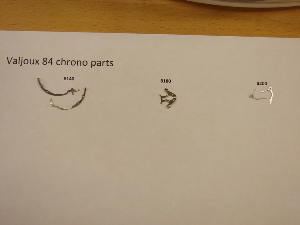 Valjoux caliber 84 chronograph parts #8140, 8180, 8200 new old stock!! - Image 1 of 1