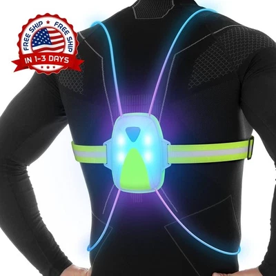Chaleco reflectante LED para correr con luz frontal, luces para corredores NUEVO. Foto 1 de 4