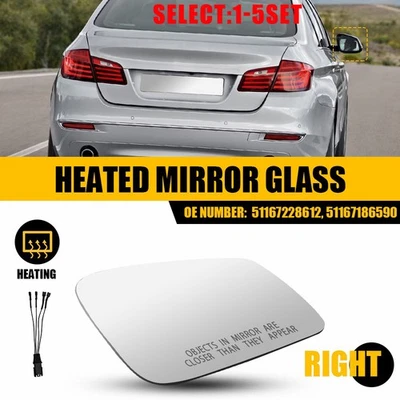 Passenger Right Side Mirror Glass Heated For BMW 535i GT 550i GT 2010-2016 1-5X — 第 1/2 张图片