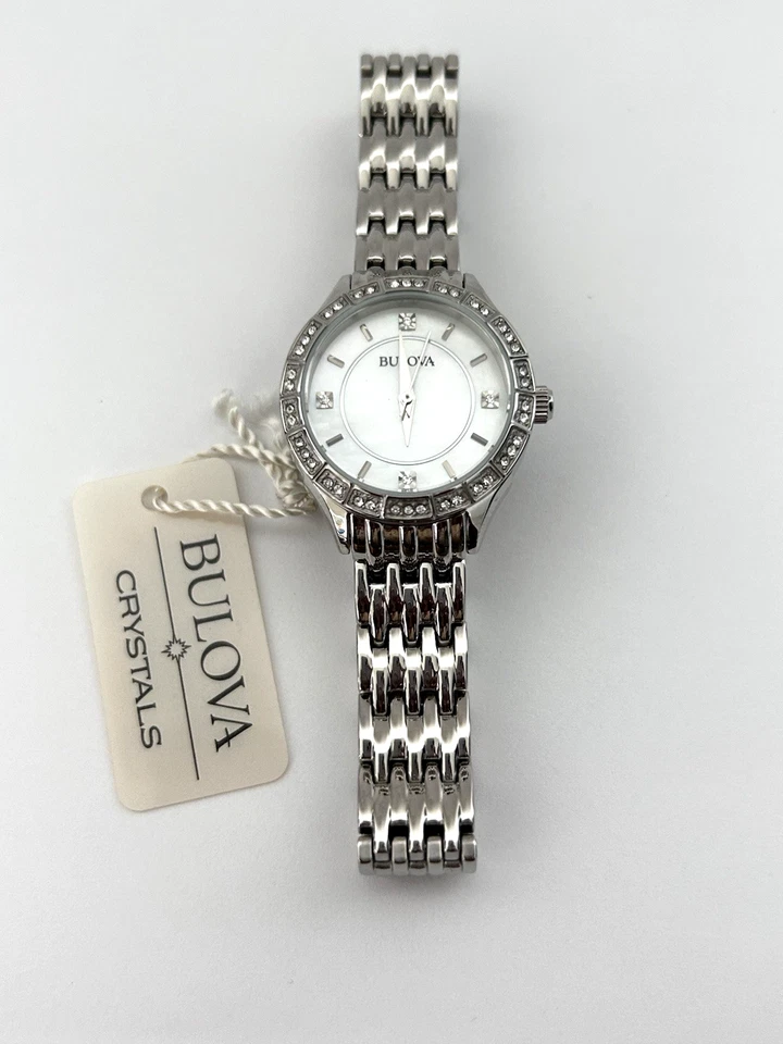 Bullied Publishing 96X133 Bulova Womens Crystals Quartz Stainless Steel Casual