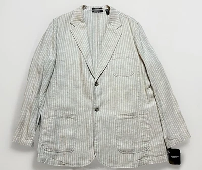 Blazer Traje Chaqueta Brandini Lavable Lino Rayas Nuevo con Etiquetas Para Hombres XL Foto 1 de 4