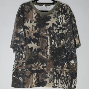 Vintage Wilderness T Shirt Mens XXL Camouflage Camo Pocket 90s Nature - Picture 1 of 6