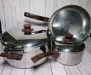 De Colección Sears Range Craft Sartén 10", 1.5 y 5qt Ollas con Tapas Lote de 5 Piezas Marrón - Imagen 1 de 19
