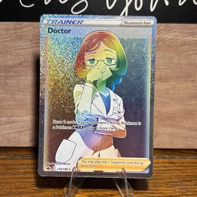 Doctor 214/198 Chilling Reign NM Full Art Secret Rainbow Rare Pokemon Card - Image 1 of 3