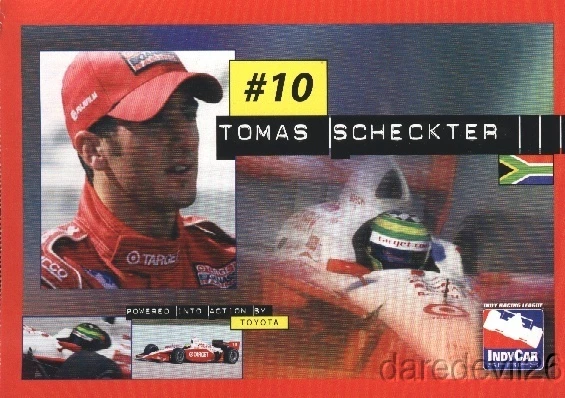2003 Tomas Scheckter IRL Fan Guide Toyota Panoz G-Force Indy Car postcard - Image 1 of 1