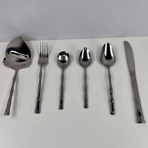 Vintage Bamboo Pattern Handle Flatware Korea Stainless Steel – Choose Piece - Picture 1 of 44