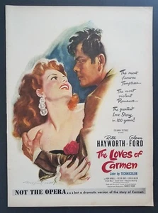 Vintage Print Ad Rita Hayworth Movie The Loves of Carmen Art 1948  - Bild 1 von 3
