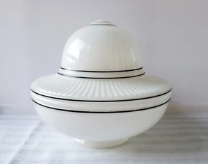 Colgante Vintage Art Deco Vidrio Leche Colgante Luz Globo Tubería Negra - Imagen 1 de 5