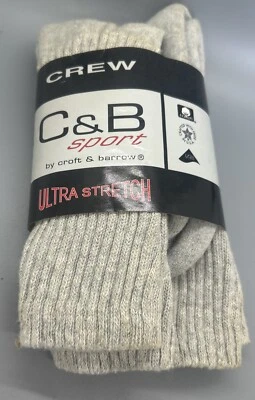 Vtg Croft And Barrow Ultrastretch Men's Outdoor Crew Socks Shoe Size 9-16 2 Pair - Image 1 of 4