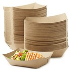 Compostable Kraft Paper Food Tray Cardboard Serving Plates For Takeaways Picnics