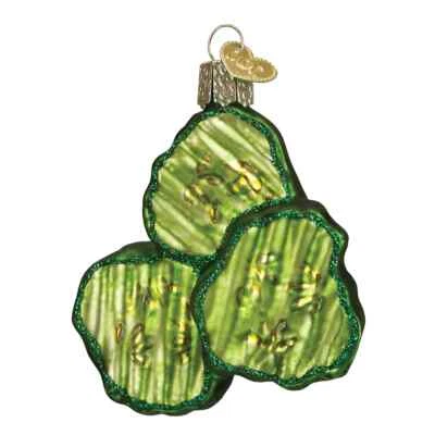 Old World Christmas PiCKLE CHIPS (28105) Glass Ornament w/ OWC Box
