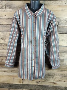 Roaman's Button-up Shirt Men Size 4XL Striped Multicolored Chest 65" Length 30" - Picture 1 of 8