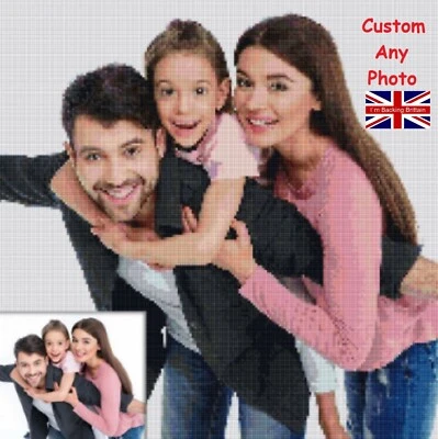 AMAZEINKS Personalised Diamond Art Painting UK 5D Full Drill DIY Kits Family Photo Gifts