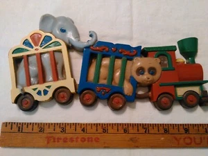 Vintage Homco Burwood Circus Train Wall Hangings Animals Zoo Nursery Decor USA - Picture 1 of 5