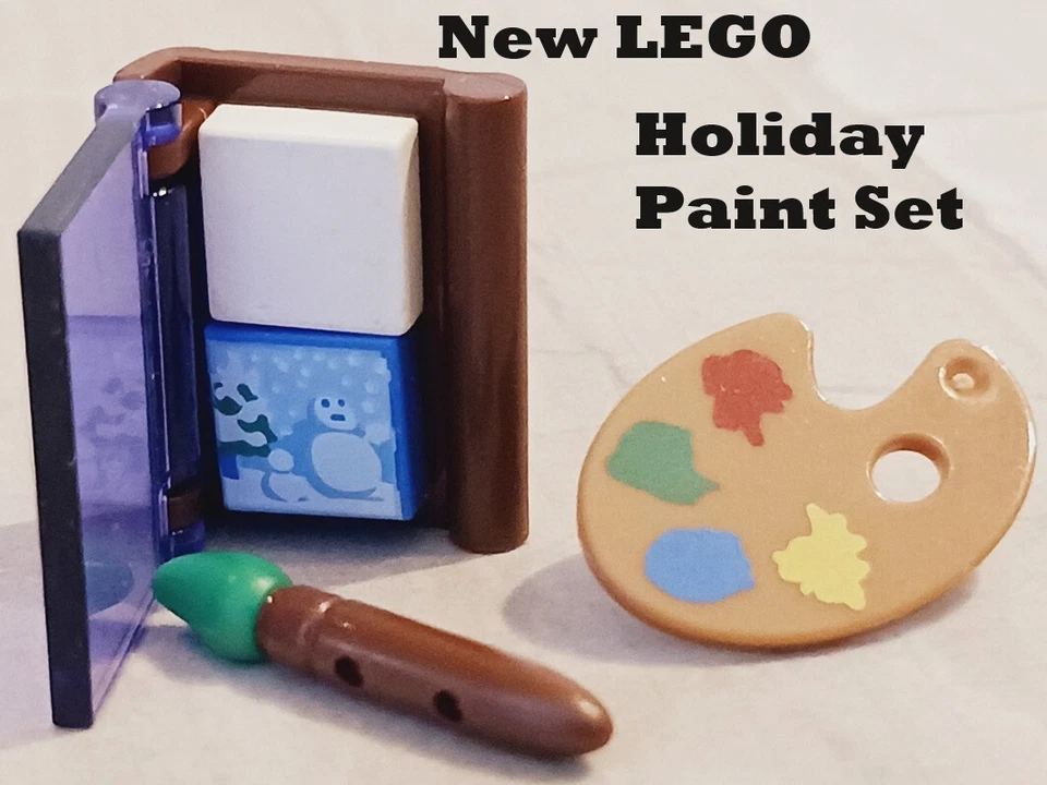 New LEGO Holiday Paint Set Snowman Painting Blank Canvas Palette Painter's Book - Image 1 of 1