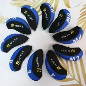 Golf Schutzhülle Eisen Cover Miura Blau Schwarz Farbe 10 Stück ein Set - Bild 1 von 11