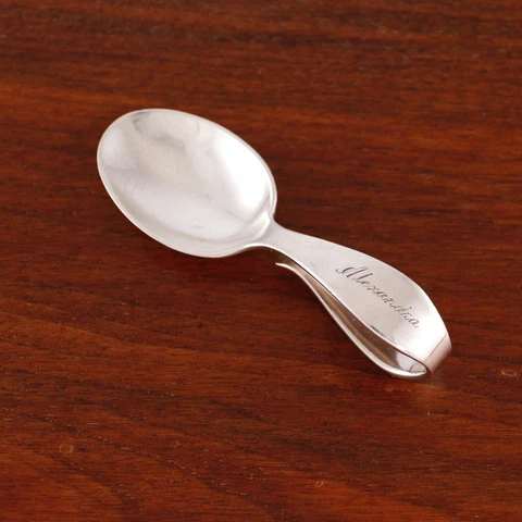 TIFFANY STERLING SILVER MID CENTURY MODERN BABY SPOON CORDIS " ALEXANDRA " Cover
