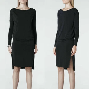 AllSaints Rubie Cupro Jersey Dress in Black Size US 0 / UK 4 / XS - Picture 1 of 6