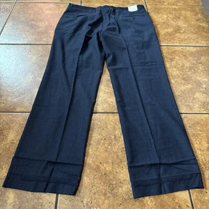 Givenchy Monsieur Dress Pants Mens 42R Navy Wool Pleated Wide Straight Trouser - Picture 1 of 8