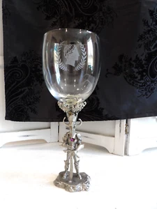 Rare Bakers Art Foundry Pewter Medieval Excalibur Knight Wine Glass Goblet - Picture 1 of 7