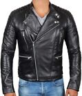 New Design Real Sheepskin Leather Black Slim Biker Zipper Stylish Slim Jacket