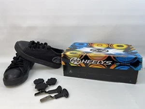 Heelys Pro X2 Skate Shoes 4 Youth Black Skates Wheels Boys Canvas - Picture 1 of 9