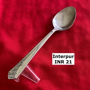 Interpur INR 21 Rose Tip Beads Leaves Soup Spoon 7" Stainless Steel Flatware - Picture 1 of 4