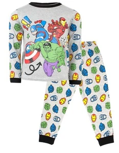 Avengers Pyjamas For Boys Age 3-10 Long Sleeve Marvel PJ set Cotton Christmas - Picture 1 of 9