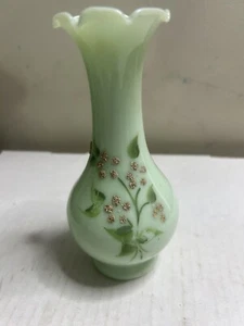Vintage Jadite Hand Painted Vase - Signed McClain 1979 - Picture 1 of 8