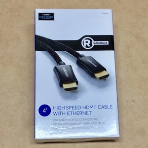 NEW RADIOSHACK QUALITY HIGH SPEED HDMI CABLE WITH ETHERNET 4 FOOT DIY - Picture 1 of 2