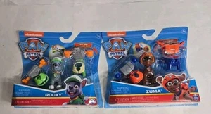 2 Pack of PAW PATROL WITH CLIP-ON BACKPACKS  ZUMA &  ROCKY NEW - Picture 1 of 6