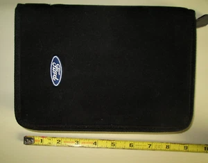 OEM FORD OWNERS MANUAL CASE BLACK Zipper Canvas Glove Box VG Condition - Picture 1 of 2