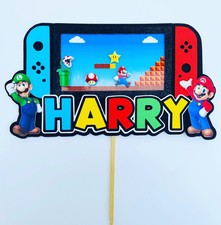 Fatto a mano Nintendo Switch MARIO GIOCO COMPLEANNO CAKE TOPPER
